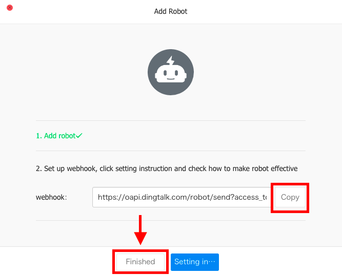 表示されたwebhookURLを一旦コピー